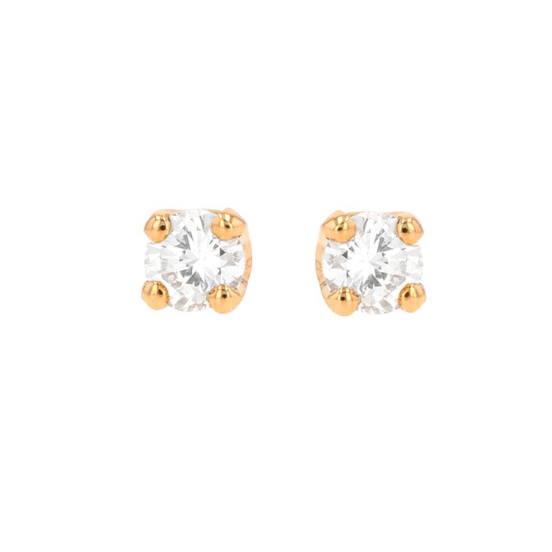 Boucles d'oreilles diamants 0.21 carat or jaune 0.82g Comme neuf -  reconditionné disponible sur Gemme Les Bijoux